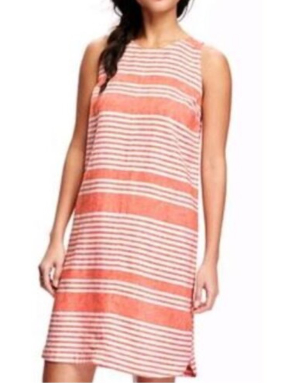 Old Navy Red and White Striped Midi Dress